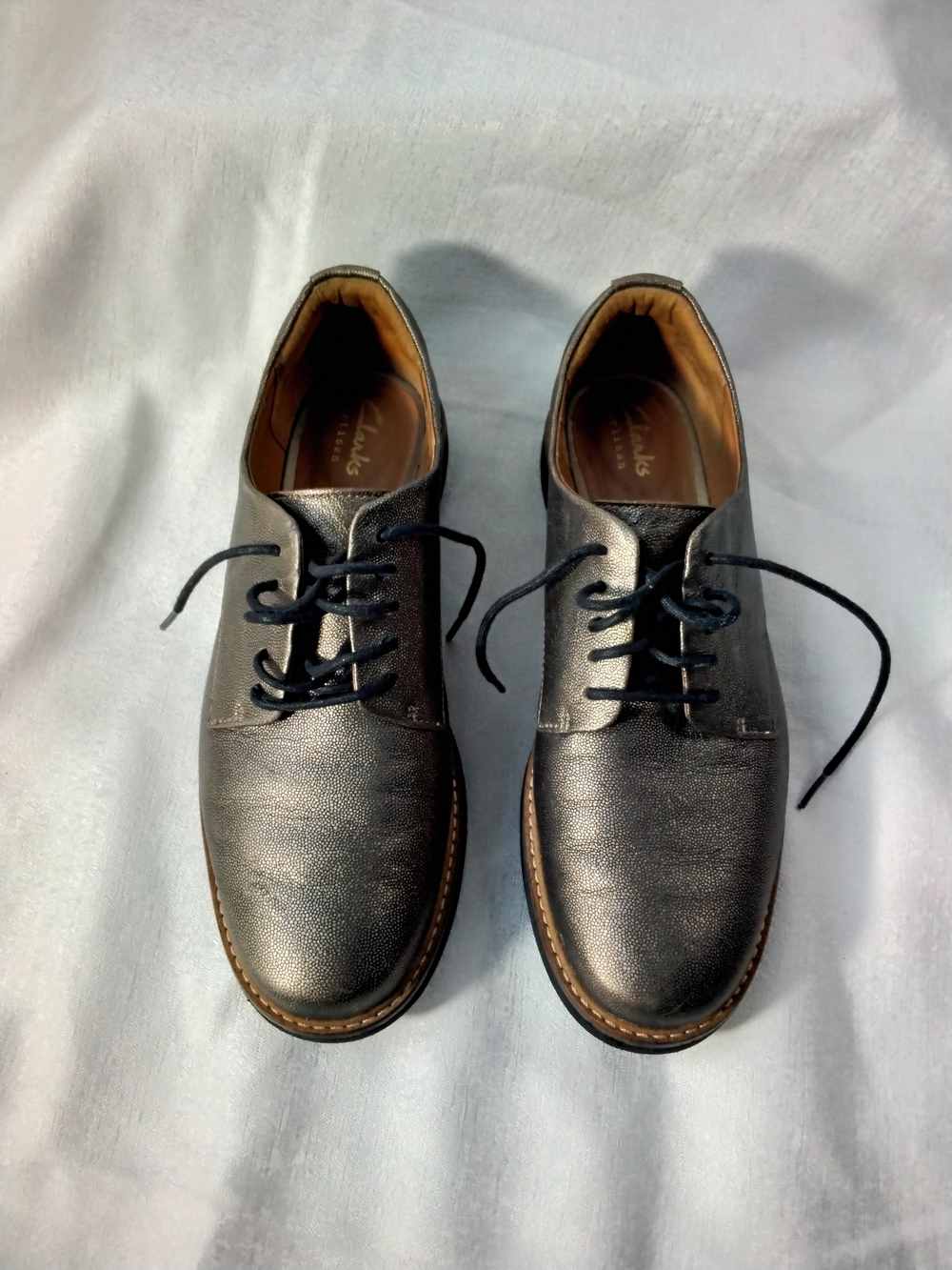 Clarks Boy Black Leather Derby Shoes
